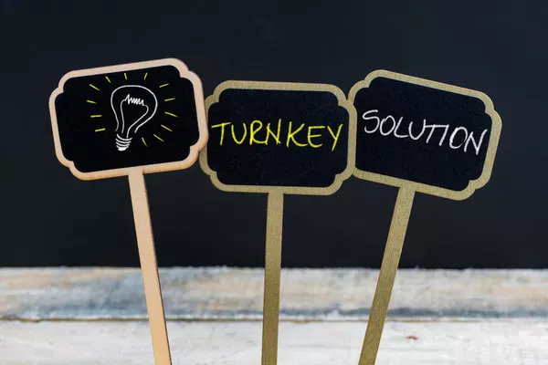 Turkney solution and light bulb sign